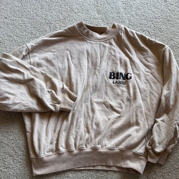 Anine Bing Beige Crewneck Sweater - Picture 2 of 9